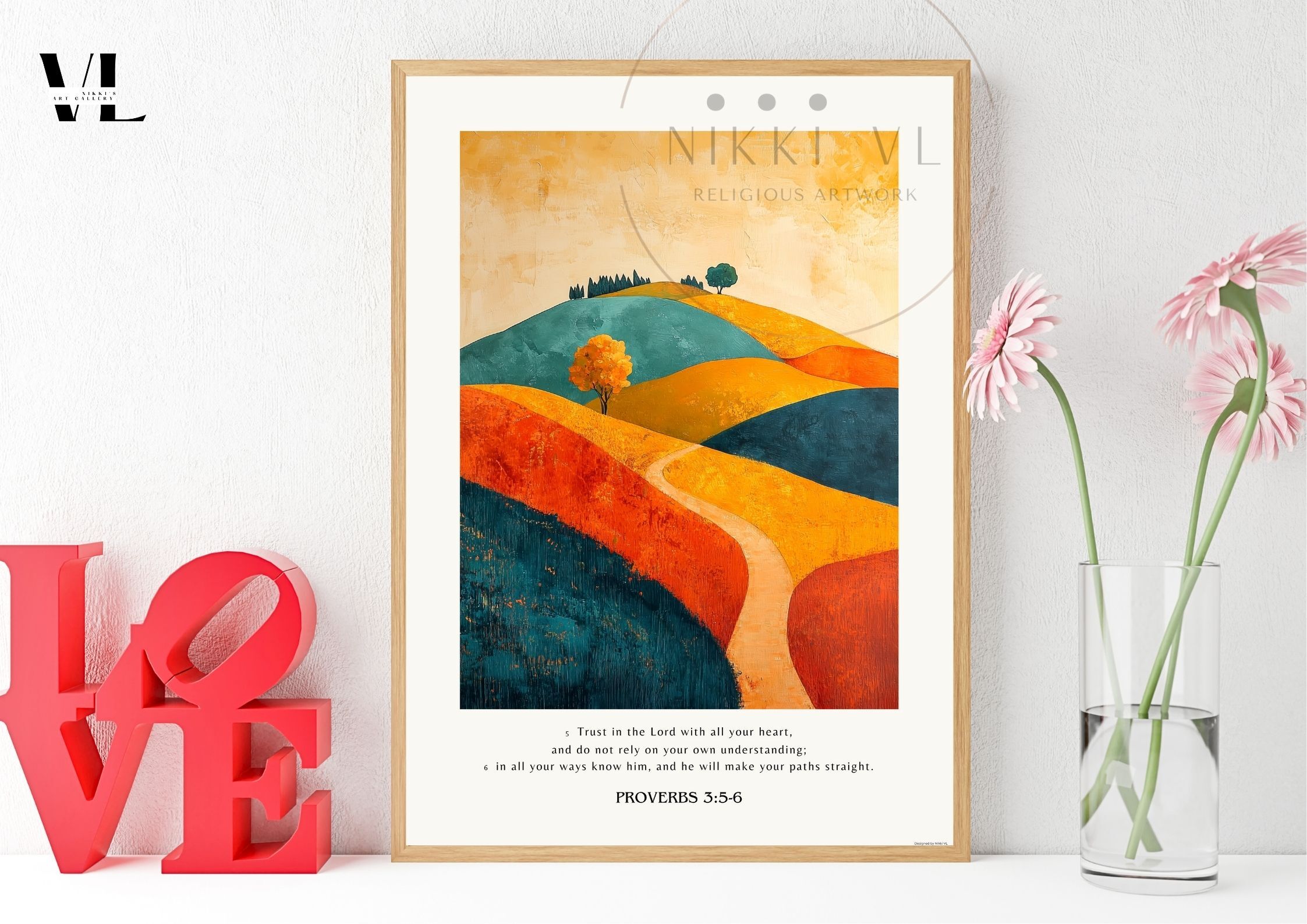 Proverbs 3:5-6, scripture wall art