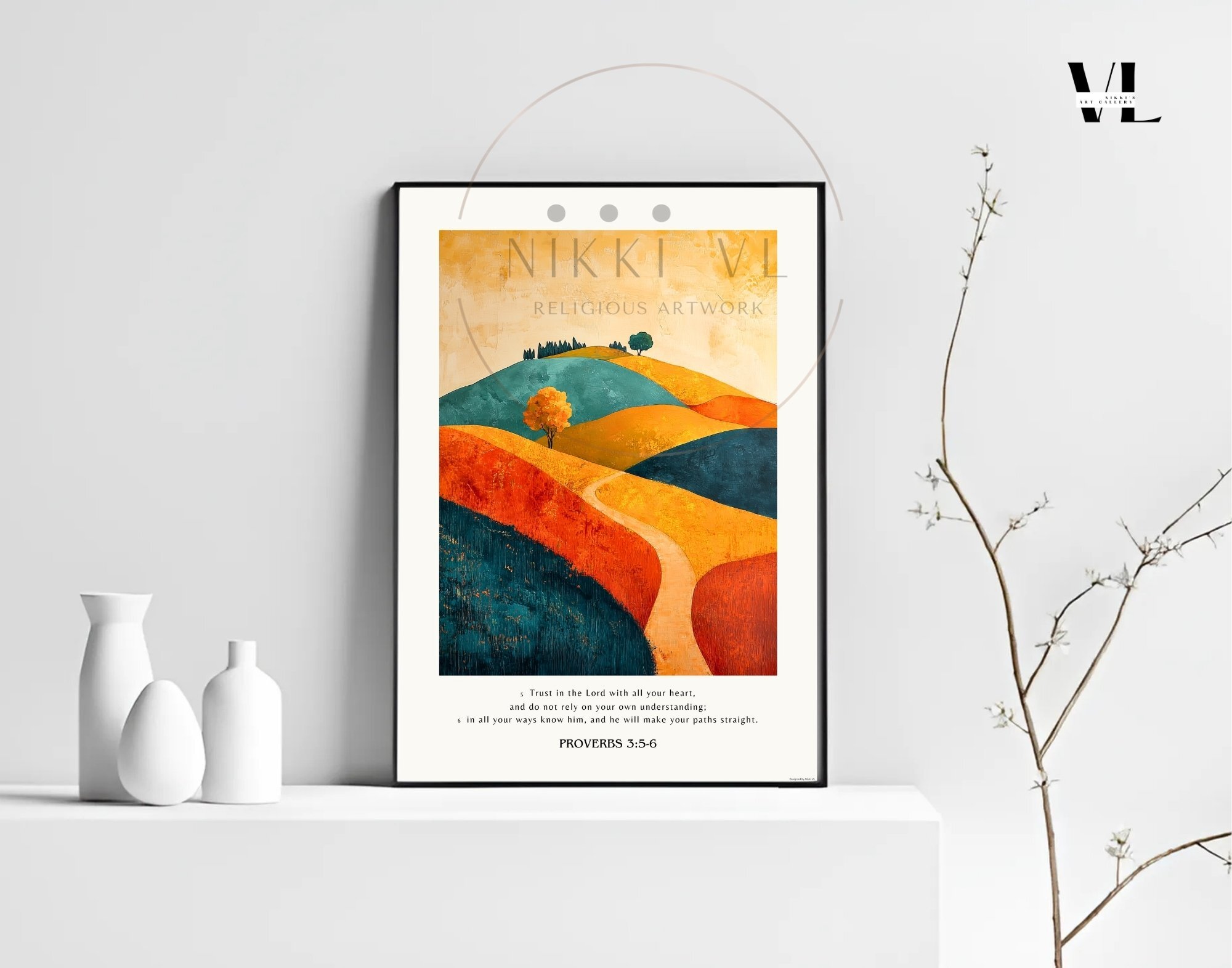 Proverbs 3:5-6, scripture wall art