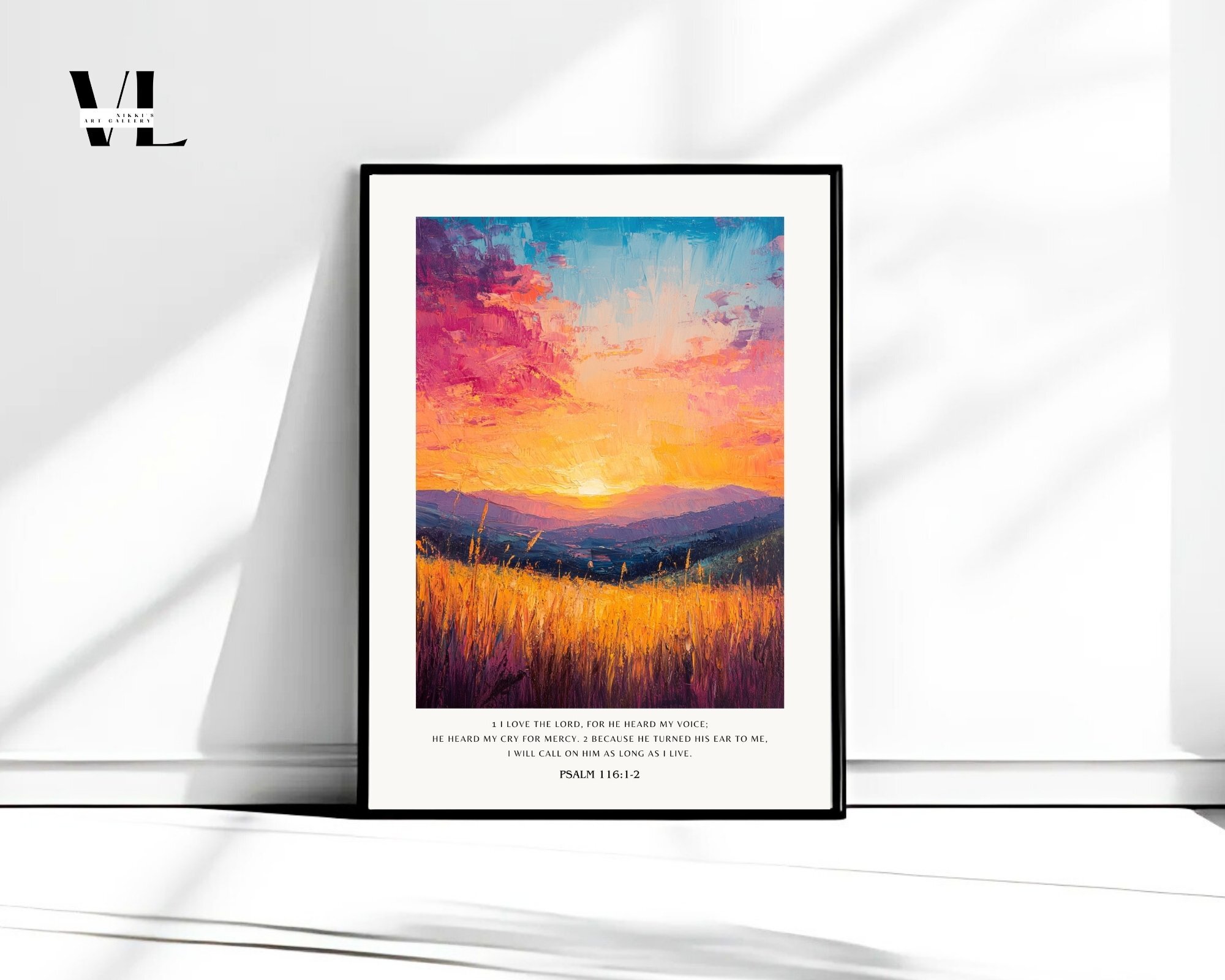 Psalm 116:1-2 Christian Poster