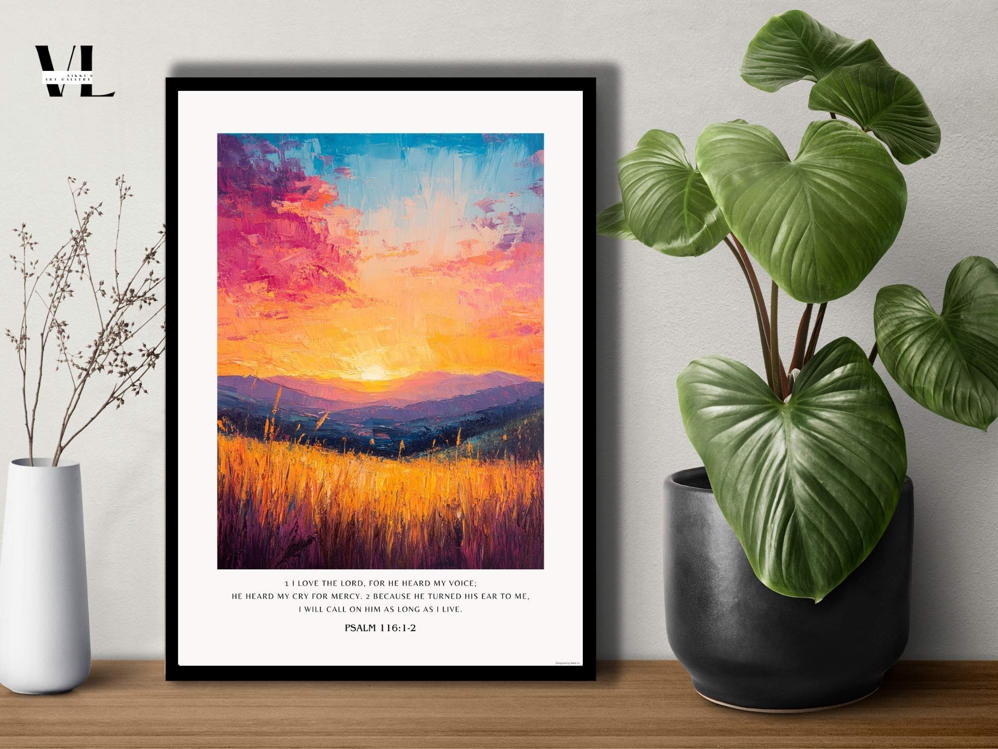 Psalm 116:1-2 Christian Poster