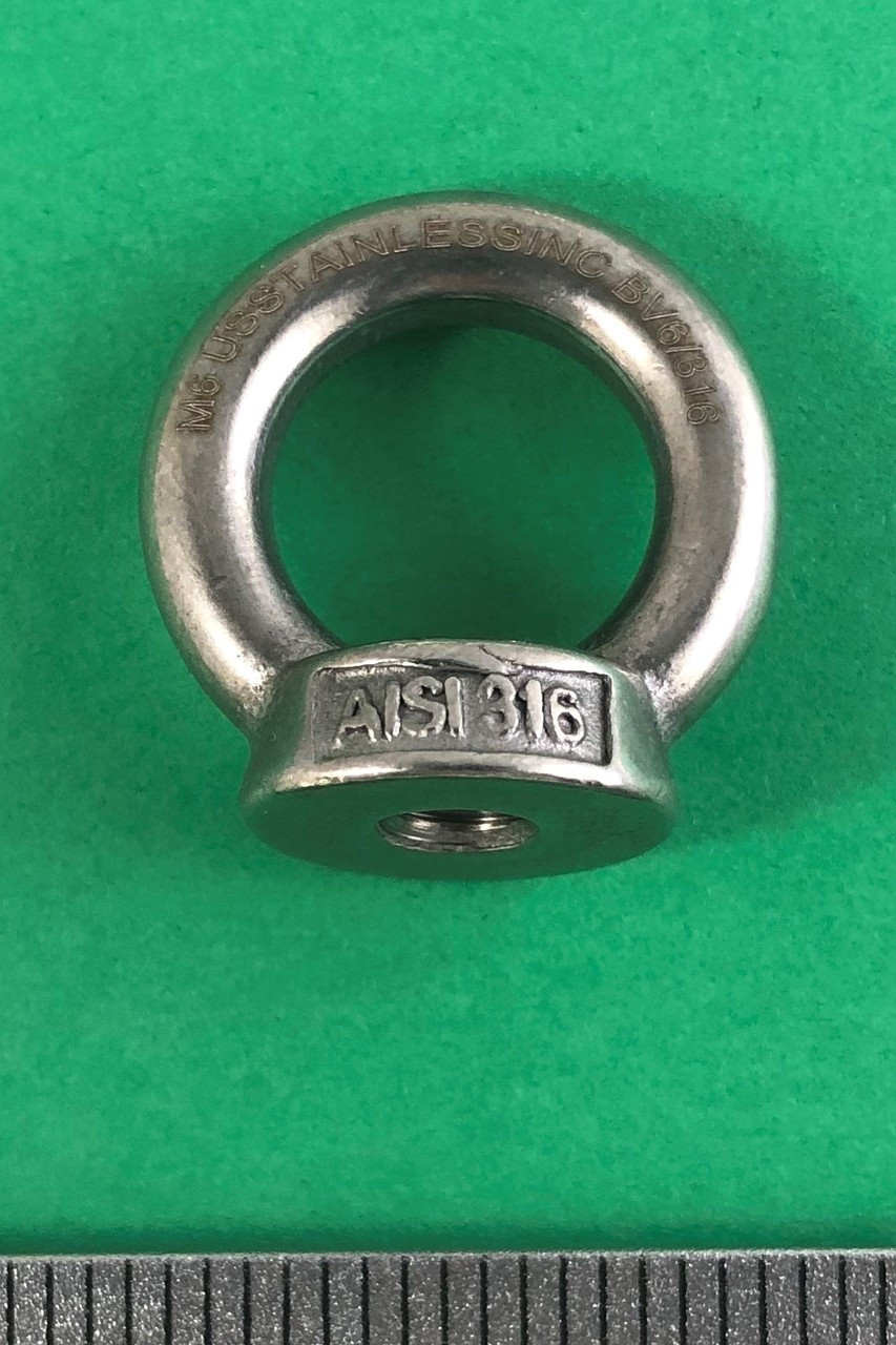 Stainless Steel 316 M6 Lifting Eye Nut 6mm Marine Grade Heavy Duty US