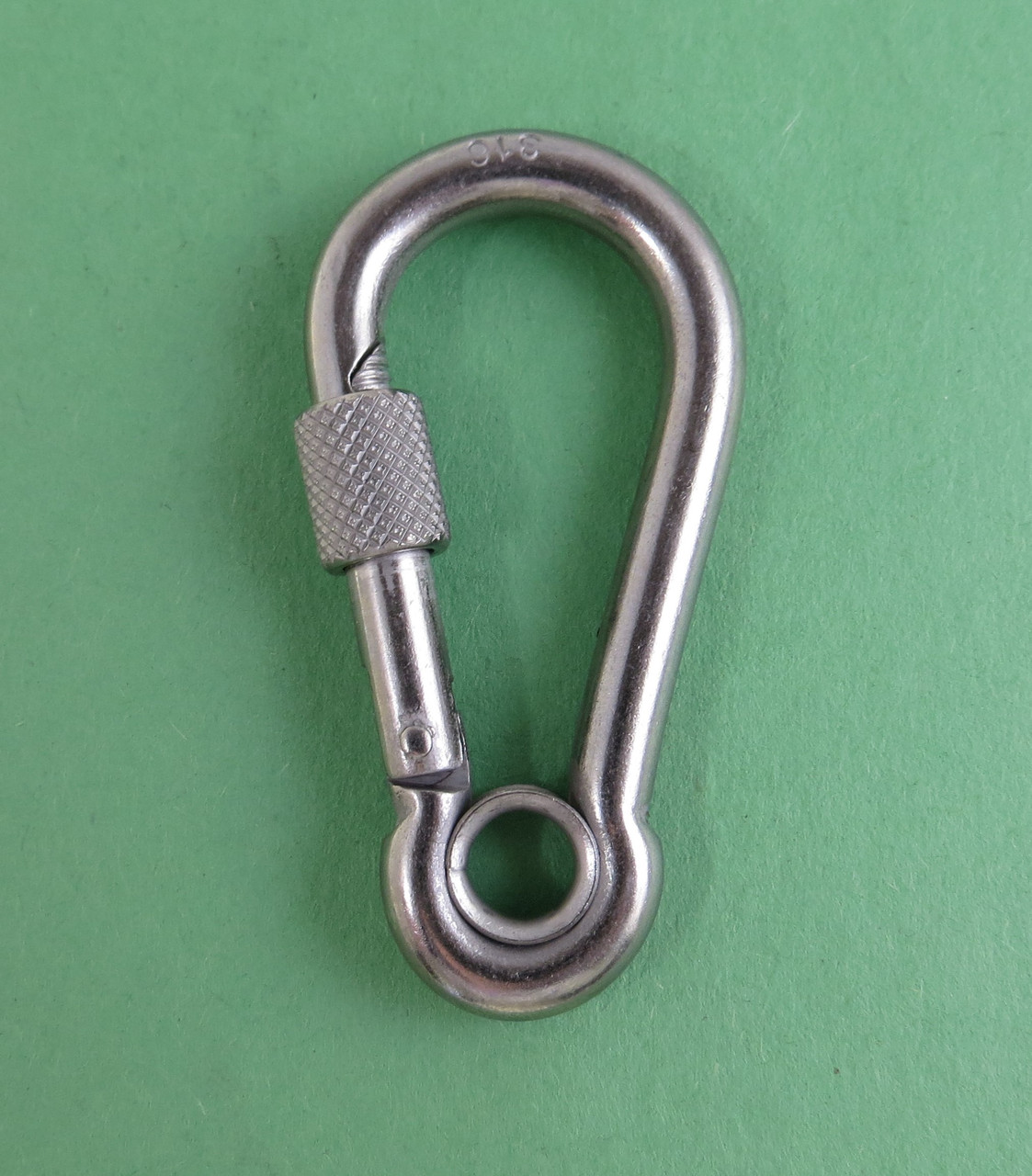 Stainless Steel 316 Spring Hook with Screw Nut and Eyelet Carabiner 1/4  (6mm) Marine Grade - US Stainless