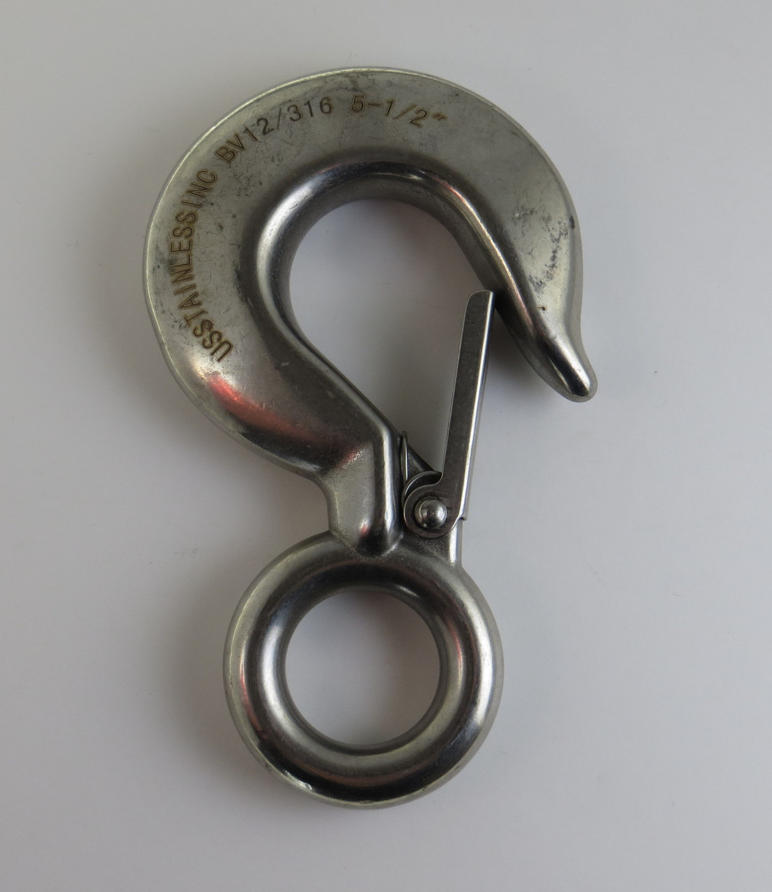 Stainless Steel 316 Rigid Eye Snap Hook with Safety Latch 5 1/2 Marine  Grade - US Stainless
