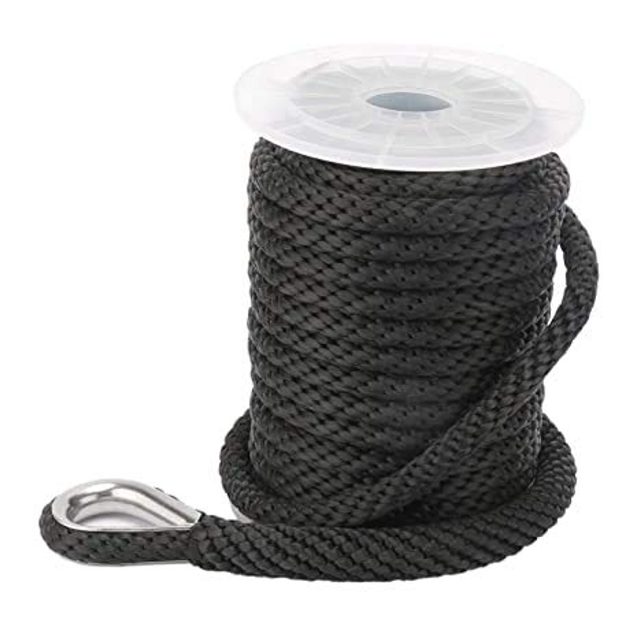 USR Rope Solid Braid MFP Anchor Line 3/8 x 100' Black Boat - US