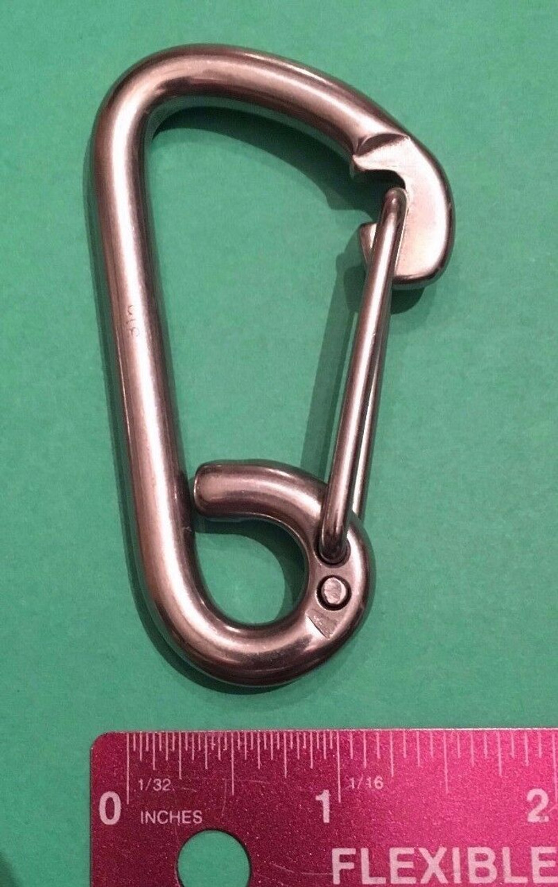 Premier Stainless Solutions 5/16 Stainless Steel Spring Snap Hooks with Eyelets and Screw Nuts, T316 Marine Grade - Lot of 5