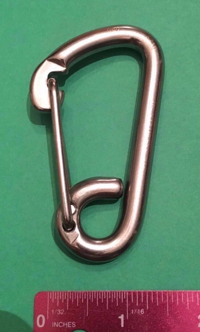 3.15-4 Pack Stainless Steel 316 Oval Carabiner Clip Spring Snap