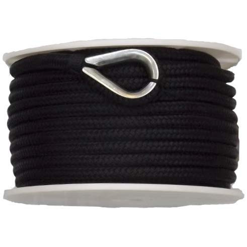 USR Rope Nylon Double Braided Anchor Line 1/2" x 200' Black Boat US