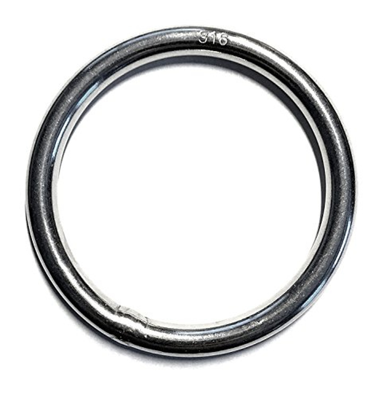 Metal O Rings 2 Inch Stainless Steel Round Ring Welded Marine Grade,2pk  (5mmx50mm)