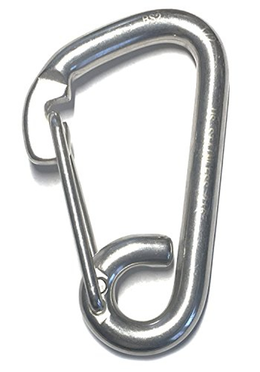 Stainless Steel 316 Spring Hook Carabiner 1/2 (12mm) Marine Grade Safety  Clip