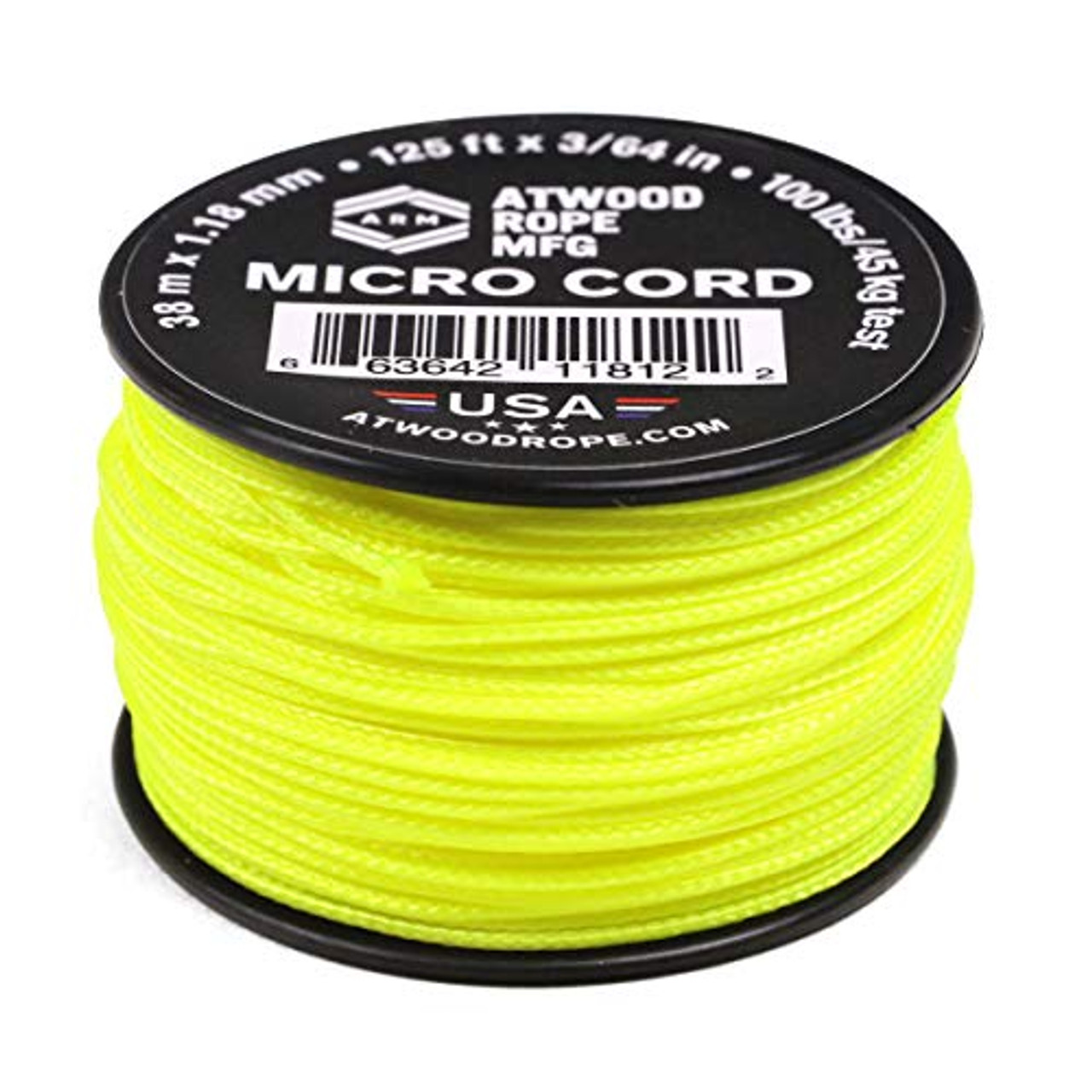 ATWOOD ROPE 蓄光 ナノコード 0.75mm ウーバーグロー アトウッドロープ 300フィート NANO 紐 災害 緊急 アウトドア 夜間  ナイロンコード ひも 糸 いと