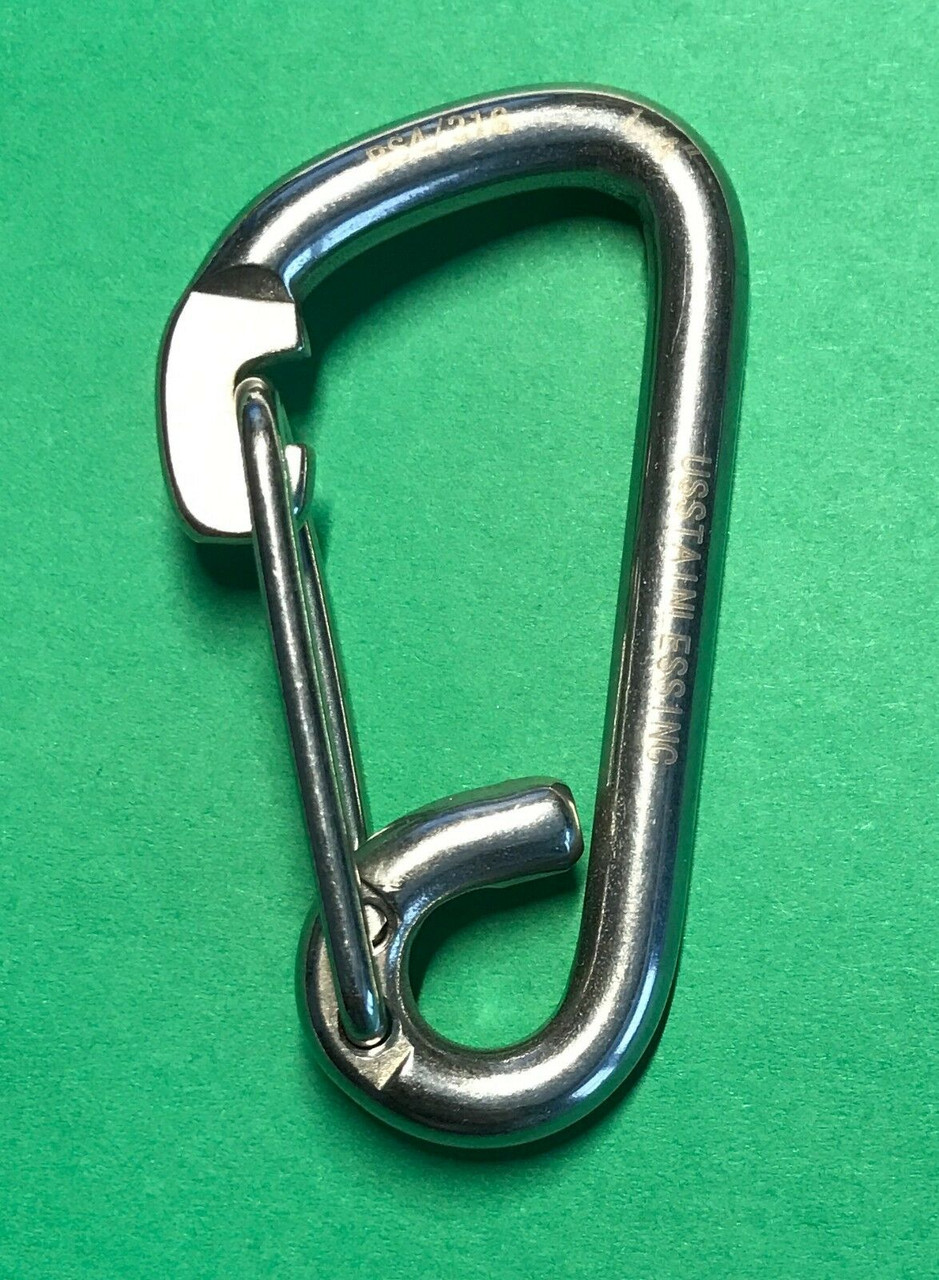 Stainless Steel 316 Spring Hook Carabiner 1/4 (6mm) Marine Grade Safety  Clip - US Stainless