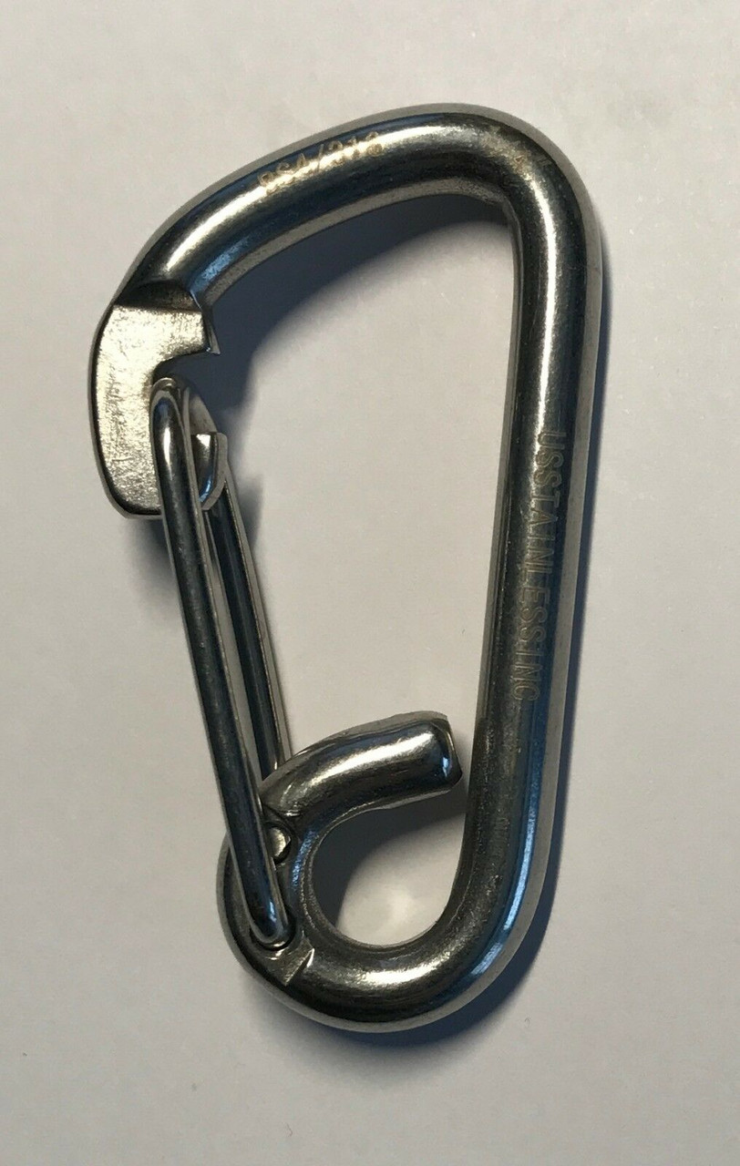 Stainless Steel 316 Spring Hook Carabiner 1/4 (6mm) Marine Grade Safety  Clip - US Stainless