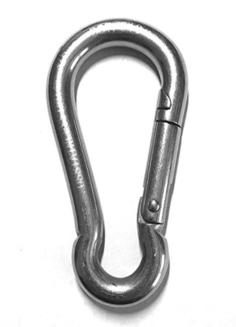 Stainless Steel 316 Spring Hook No Eye Carabiner 3/8 (10mm