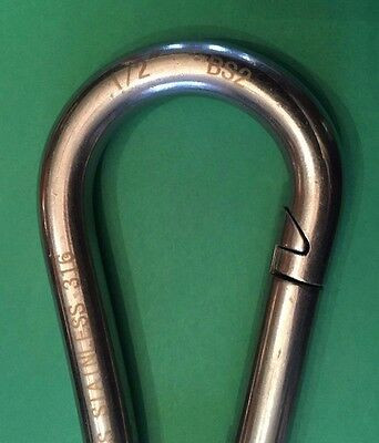 Stainless Steel 316 Spring Hook Carabiner 1/2" (12mm) Marine Grade Safety Clip O - Foto 6