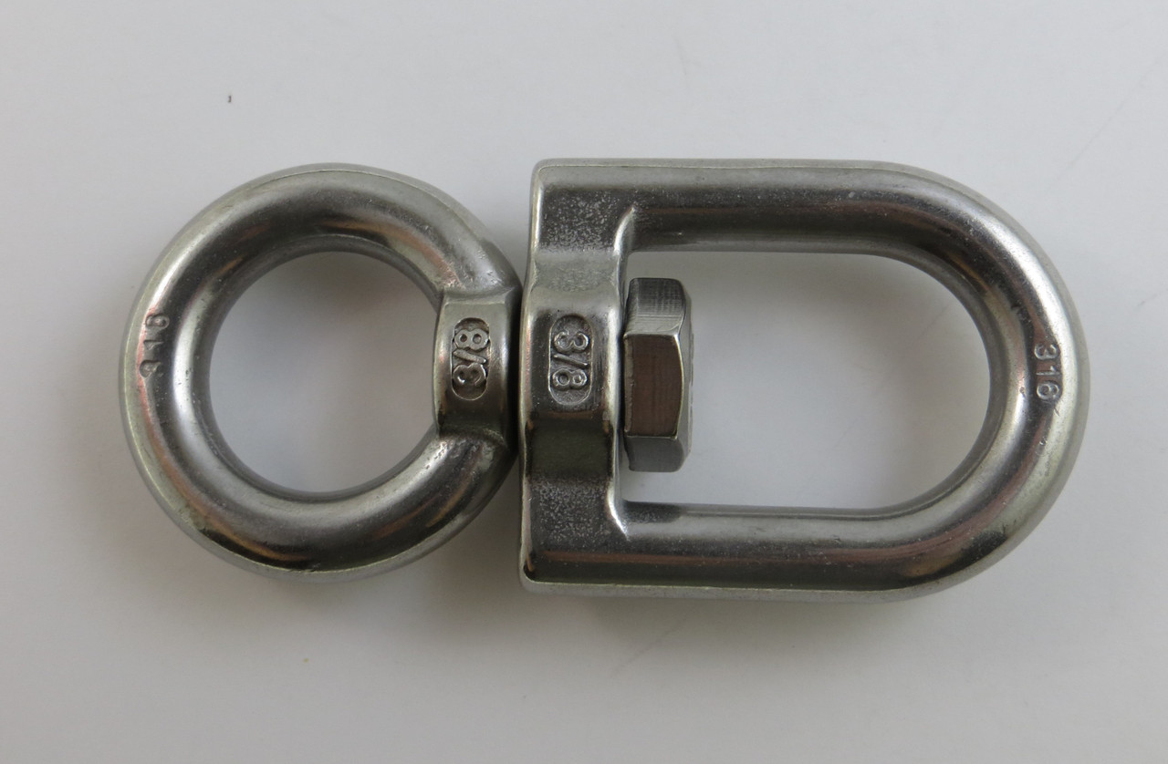 Stainless Steel 316 Anchor Swivel Eye and Loop 10mm or 3/8 Marine