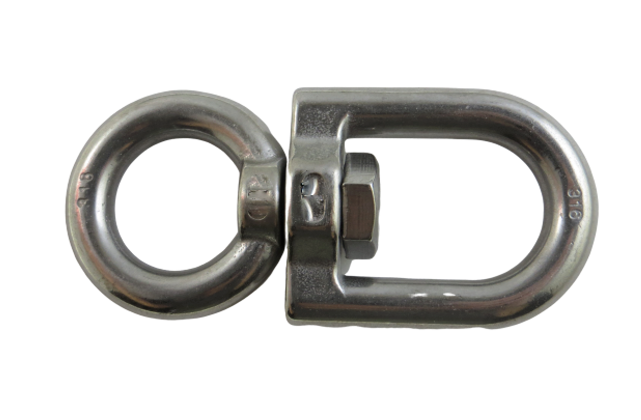 M10 Stainless Steel Double Ended Swivel Ring Eye Hook and M10