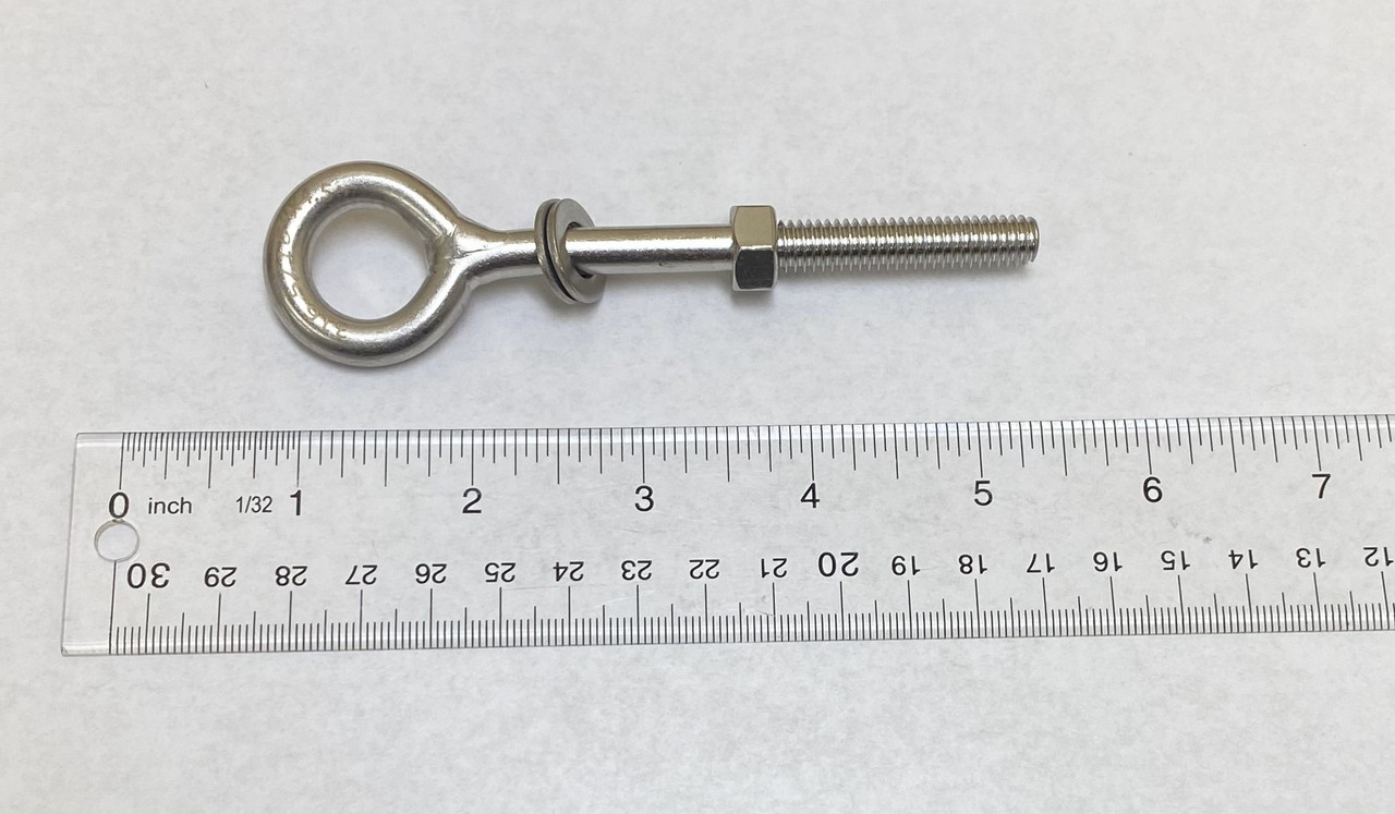 Stainless Steel UNWELDED EYE BOLT 316, 5/16 in. x 3-1/2 in Stainless Steel UNWELDED EYE BOLT 316, 5/16 in. x 3-1/2 in
