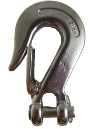 Stainless Steel 316 Clevis Slip Hook with Safety Latch 5/16" Marine
