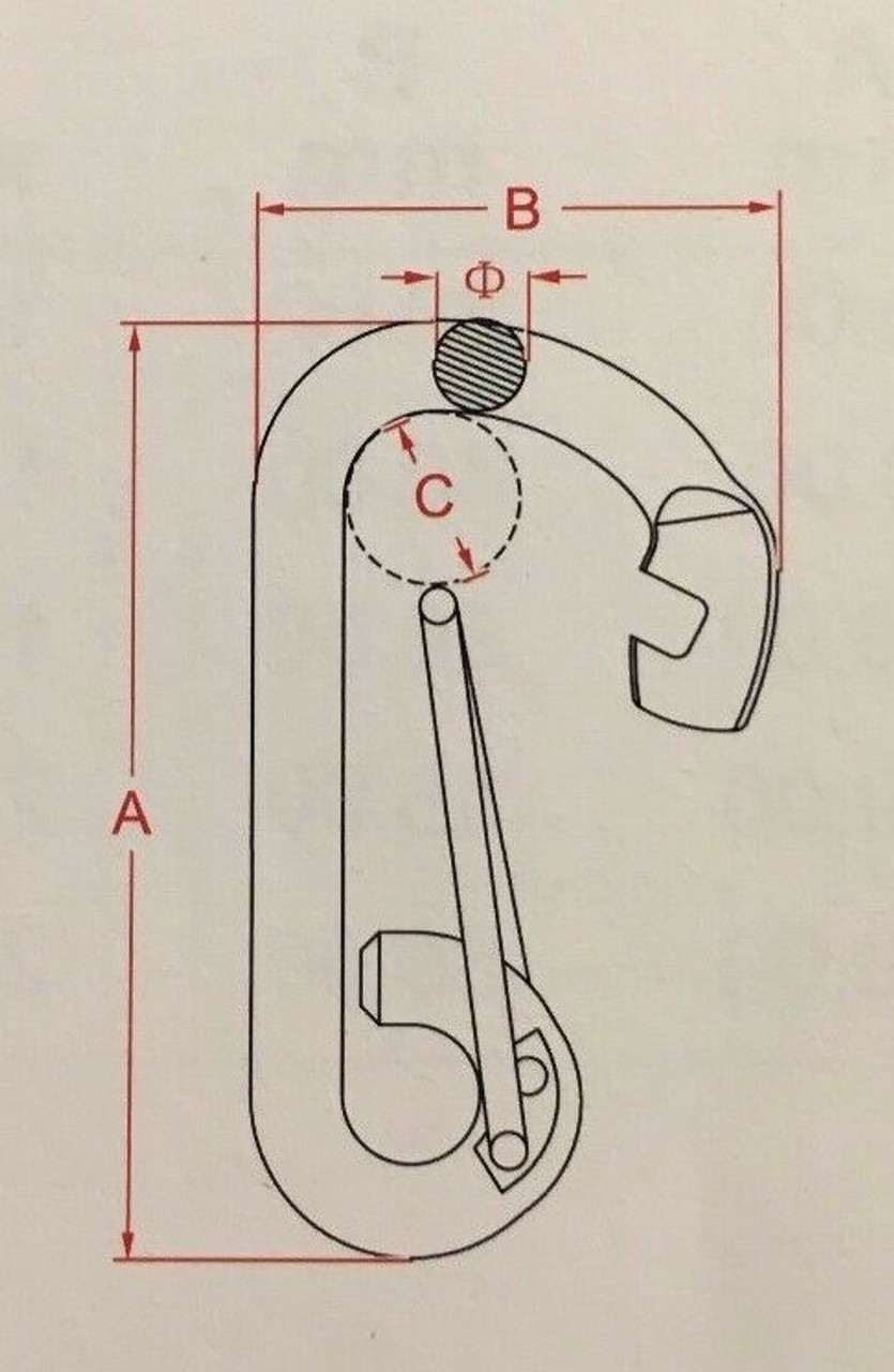 SE Snap Hook, 10 mm x 100 mm (3/8 x 4) - HSH384