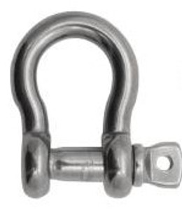 Stainless Steel 316 Bow Shackle 1/4" Forged US Type Oversized Pin Marine Grade Stainless Steel 316 Bow Shackle 1/4" Forged US Type Oversized Pin Marine Grade