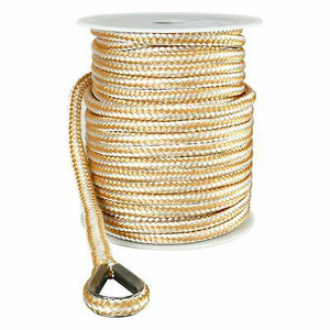 USR Rope Nylon Double Braided Anchor Line 5/8" x 200' Gold and White Boat Sailing