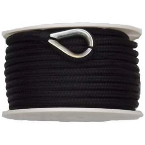 USR Rope Nylon Double Braided Anchor Line 1/2" x 200' Black Boat USR Rope Nylon Double Braided Anchor Line 1/2" x 200' Black Boat