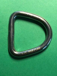 Stainless Steel 316 D Ring 1/4" x 1 3/8" (6mm x 35mm) Marine Grade