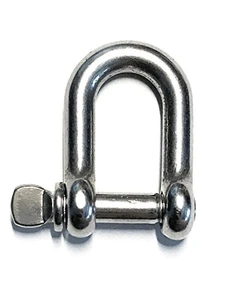 Stainless Steel 316 D Shackle 5/32" (4mm) Marine Grade
