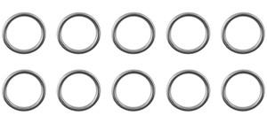 10 Pieces Stainless Steel 316 Round Ring Welded 1/8" x 1 3/16" (3mm x 30mm) Marine Grade