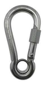 Stainless Steel 316 Spring Hook with Screw Nut and Eyelet Carabiner 3/8" (10mm) Marine Grade
