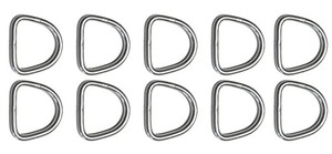 10 Pieces Stainless Steel 316 D Ring Welded 4mm x 30mm (5/32" x 1 3/16") Marine Grade Dee