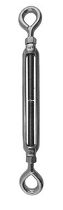 Stainless Steel (316) M19 (3/4") 19mm Turnbuckle Eye and Eye with Locknuts Marine Grade M19 Metric Thread Stainless Steel (316) M19 (3/4") 19mm Turnbuckle Eye and Eye with Locknuts Marine Grade M19 Metric Thread