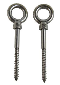 2 Pieces Stainless Steel 316 M8 Eye Wood Screw 8mm x 80mm (5/16" x 3 3/16") Marine Grade #3291-08080 2 Pieces Stainless Steel 316 M8 Eye Wood Screw 8mm x 80mm (5/16" x 3 3/16") Marine Grade #3291-08080