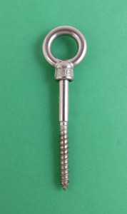 Stainless Steel 316 M6 Eye Wood Screw 6mm x 60mm (1/4" x 2 3/8") Marine Grade