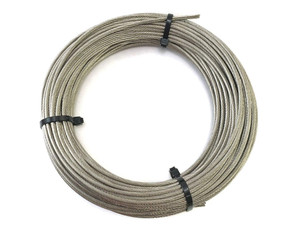 High Brightness Stainless Steel 316 Wire Rope Cable 3/16" 1x19 by 50' Marine Grade