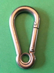 Stainless Steel 316 Spring Hook Carabiner 11/64 (4.5mm) No Eye Marine  Grade - US Stainless