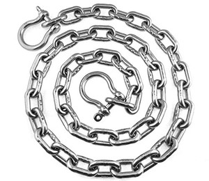 US Stainless Stainless Steel 316 Anchor Chain 13mm or 1/2" by 6' long shackles