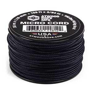 Atwood Rope MFG Tactical Nylon/Polyester Micro Utility Cord 1.18mm X 125ft Reusable Spool | Fishing Gear, Jewelry Making, Camping Accessories (Navy)
