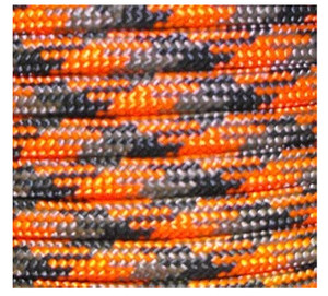 US Ropes Tactical Nylon Micro Cord 1.18mm X 125ft Lightweight Braided Cord (3/64" Diameter) on Spool Camping Boating Home Fishing Garden Jewelry 90lb Test Breaking Load (Orange Blaze Camo)