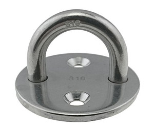 US Stainless Stainless Steel 304 Round Pad Eye 1/4" 6mm (1.5" 40mm Diameter) 