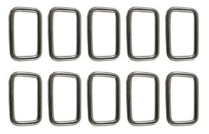 US Stainless 10 Pieces Stainless Steel 304 Rectangle Adjusting Ring 5mm x 30mm (3/16" x 1 3/16")