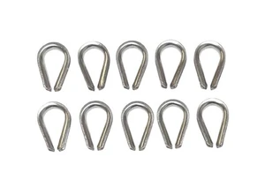 US STAINLESS 10 Pieces 316 Stainless 4mm Rope Thimbles for 5/32" Rope Size