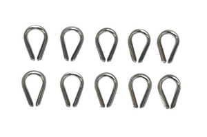 US STAINLESS 10 Pieces 316 Stainless 5mm Rope Thimbles for 3/16" Rope Size