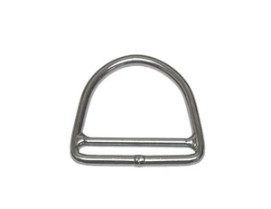 US Stainless 304 Stainless D Ring Welded with Cross Bar 5mm x 50mm ID Dee