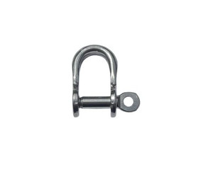 US Stainless 304 Stainless Steel Light D Shackle 1/4" (6mm) Flat Shackle