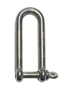 Stainless Steel 316 Long D Shackle 1/4" (6mm) Marine Grade Stainless Steel 316 Long D Shackle 1/4" (6mm) Marine Grade