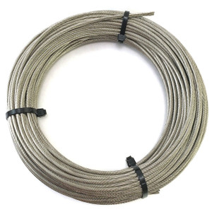High Brightness Stainless Steel 316 Wire Rope Cable 1/8" 7x19 by 100' Marine Grade High Brightness Stainless Steel 316 Wire Rope Cable 1/8" 7x19 by 100' Marine Grade