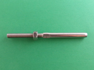 Stainless Steel 316 Left Hand Swage Stud M6 Threaded Terminal Marine Grade Swage for 1/8" Wire Rope Cable Stainless Steel 316 Left Hand Swage Stud M6 Threaded Terminal Marine Grade Swage for 1/8" Wire Rope Cable
