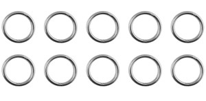10 Pieces Stainless Steel 316 Round Ring Welded 5/32" x 1" (4mm x 25mm) Marine Grade