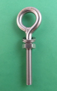 Stainless Steel 316 M10 Eye Bolt Welded 10mm x 60mm (3/8" x 2 3/8") Marine Grade